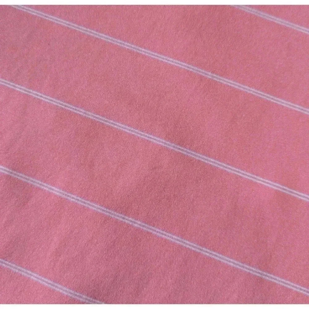 Footjoy Bright Coral Pink White Striped Polo Short Sleeve Shirt Large Wicking